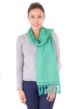 Load image into Gallery viewer, Artisan Crafted Cotton Striped Scarf - Eco Fantasy | NOVICA