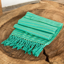Load image into Gallery viewer, Artisan Crafted Cotton Striped Scarf - Eco Fantasy | NOVICA