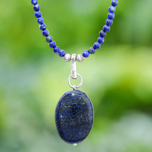 Load image into Gallery viewer, Handmade Lapis Lazuli Pendant Necklace - Blue Lady | NOVICA