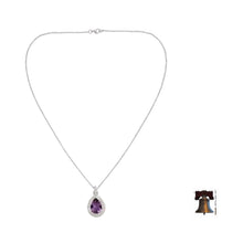 Load image into Gallery viewer, Handcrafted Silver and Amethyst Pendant Necklace - Mughal Mystique | NOVICA