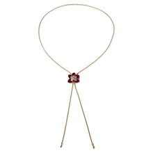 Load image into Gallery viewer, Gold Plated Natural Orchid Necklace from Thailand - Scarlet Dancer | NOVICA