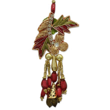 Load image into Gallery viewer, Hand Made Beaded Flower Christmas Ornaments (Set of 5) - Mughal Bouquet | NOVICA