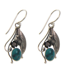 Load image into Gallery viewer, Reconstituted Turquoise and Sterling Silver Earrings - Blue Beauty | NOVICA
