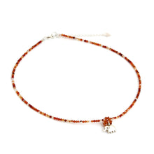 Load image into Gallery viewer, Hand Made Beaded Carnelian Necklace - Elephantine Charm | NOVICA