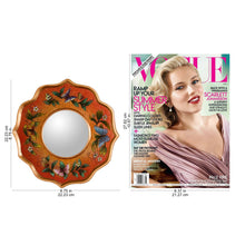 Load image into Gallery viewer, Collectible Reverse Painted Glass Butterfly Wall Mirror - Carnelian Butterfly Sky | NOVICA