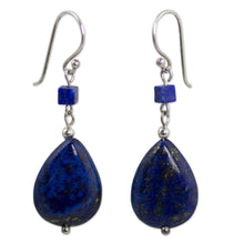 Load image into Gallery viewer, Lapis Lazuli Dangle Earrings - Blue Lily | NOVICA