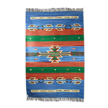 Load image into Gallery viewer, Artisan Crafted Cotton Area Rug (4x6) - Sky Fantasy | NOVICA