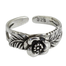 Load image into Gallery viewer, Handcrafted Floral Sterling Silver Toe Ring from Thailand - Chiang Mai Rose | NOVICA