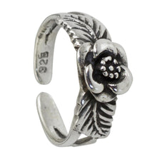 Load image into Gallery viewer, Handcrafted Floral Sterling Silver Toe Ring from Thailand - Chiang Mai Rose | NOVICA