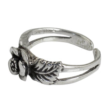 Load image into Gallery viewer, Handcrafted Floral Sterling Silver Toe Ring from Thailand - Chiang Mai Rose | NOVICA