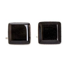 Load image into Gallery viewer, Black jade cufflinks - Maya Minimalist | NOVICA