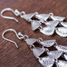 Load image into Gallery viewer, Modern Sterling Silver Chandelier Earrings - Vital Rain | NOVICA