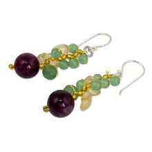 Load image into Gallery viewer, Handcrafted Citrine and Quartz Cluster Earrings - Sweet Berries | NOVICA