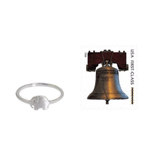 Load image into Gallery viewer, Brushed Satin Sterling Silver Ring with Cubic Zirconia - Twinkling Elephant | NOVICA