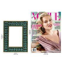 Load image into Gallery viewer, Dazzling Aqua Photo Frame from India (4x6) - Aqua Glitz | NOVICA