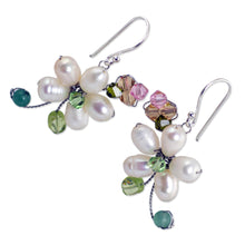 Load image into Gallery viewer, Pearls and Gems Earrings Artisan Crafted Thai Jewelry - Frangipani Glam | NOVICA