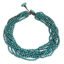 Load image into Gallery viewer, Blue Torsade Necklace Wood Beaded Jewelry - Mekong Belle | NOVICA