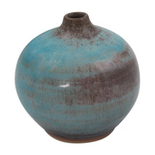 Load image into Gallery viewer, Ceramic Bud Vase Crafted by Hand (medium) - Turquoise Realm | NOVICA