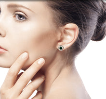 Load image into Gallery viewer, Handmade Sterling Silver Chrysocolla Earrings - Cuzco Aura | NOVICA