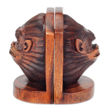 Load image into Gallery viewer, Balinese Artisan Crafted Signed Orangutan Bookends (Pair) - Orangutan Couple | NOVICA