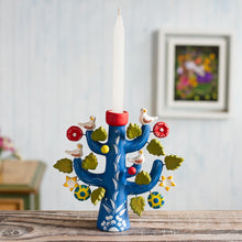 Load image into Gallery viewer, Artisan Crafted Ceramic Folk Art Candleholder from Peru - Ocean Tree of Life | NOVICA