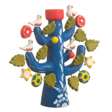 Load image into Gallery viewer, Artisan Crafted Ceramic Folk Art Candleholder from Peru - Ocean Tree of Life | NOVICA