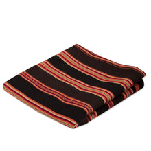 Load image into Gallery viewer, Handwoven Brown and Red Alpaca Blend Throw - Mountain Deity | NOVICA