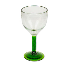 Load image into Gallery viewer, Hand Made Wine Glasses Blown Glass Art (set of 4) - Forest Mirage | NOVICA