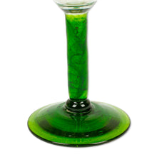 Load image into Gallery viewer, Hand Made Wine Glasses Blown Glass Art (set of 4) - Forest Mirage | NOVICA