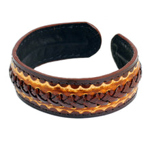 Load image into Gallery viewer, Artisan Crafted Leather Cuff Bracelet for Men - Desert Warrior | NOVICA