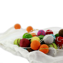 Load image into Gallery viewer, Embroidered Handmade Felt Holiday Garland - Gumdrop Pompoms | NOVICA