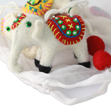 Load image into Gallery viewer, Four Fair Trade White Elephant Ornaments Set - White Elephants | NOVICA
