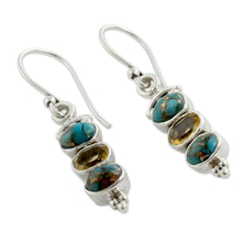 Load image into Gallery viewer, Citrine and Turquoise Earrings - Sunshine and Sky | NOVICA