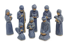 Load image into Gallery viewer, Unique 8-piece Celadon Ceramic Nativity Scene - Thai Holy Birth in Blue | NOVICA
