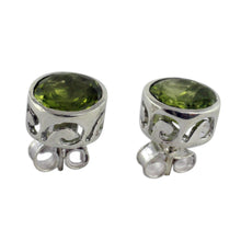 Load image into Gallery viewer, Peridot Stud Earrings Sterling Silver Jewelry - Spark of Life | NOVICA