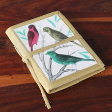Load image into Gallery viewer, 48-page Handmade Paper Handcrafted Journal - Sparrows | NOVICA