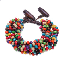 Load image into Gallery viewer, Multicolor Wood Beaded Artisan Crafted Bracelet - Trang Belle | NOVICA