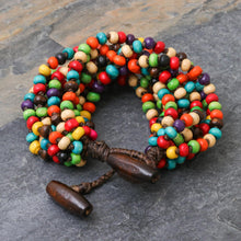 Load image into Gallery viewer, Multicolor Wood Beaded Artisan Crafted Bracelet - Trang Belle | NOVICA