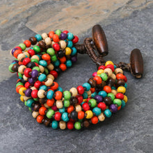 Load image into Gallery viewer, Multicolor Wood Beaded Artisan Crafted Bracelet - Trang Belle | NOVICA