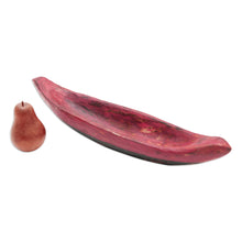 Load image into Gallery viewer, Red Hand Carved Boat Theme Catchall from Bali - Vintage Red Canoe | NOVICA