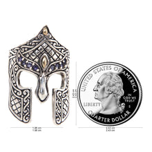 Load image into Gallery viewer, Gold Accent Etruscan Warrior Ring with Iolite - Warrior | NOVICA