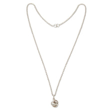 Load image into Gallery viewer, Modern Sterling Pendant Necklace - Love Me Knot | NOVICA