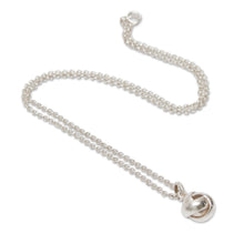 Load image into Gallery viewer, Modern Sterling Pendant Necklace - Love Me Knot | NOVICA