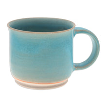 Load image into Gallery viewer, Thai Handmade Turquoise Blue and Brown Pottery Mug - Earth and Sky | NOVICA