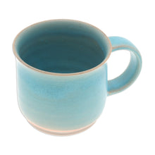 Load image into Gallery viewer, Thai Handmade Turquoise Blue and Brown Pottery Mug - Earth and Sky | NOVICA
