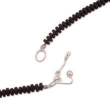 Load image into Gallery viewer, Peruvian Ceramic Pendant Necklace with Silver Beads - Night Sky | NOVICA