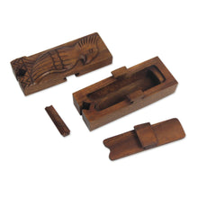 Load image into Gallery viewer, Artisan Crafted Bird Theme Wood Puzzle Box from Bali - Bali Mynah | NOVICA