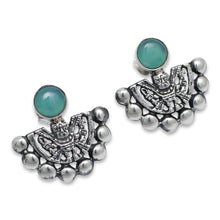 Load image into Gallery viewer, Inca Glyph Earrings with Opal and Sterling Silver - Child of the Sun | NOVICA