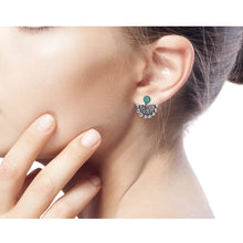 Load image into Gallery viewer, Inca Glyph Earrings with Opal and Sterling Silver - Child of the Sun | NOVICA