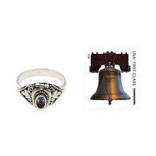 Load image into Gallery viewer, Fair Trade Silver and Amethyst Locket Ring from Bali - Mysterious Garden | NOVICA